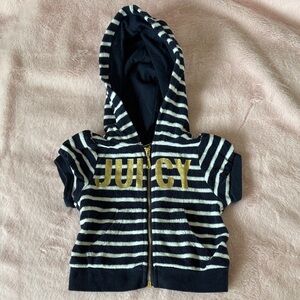 Juicy Couture Kids Navy and Gold Striped Hoodie